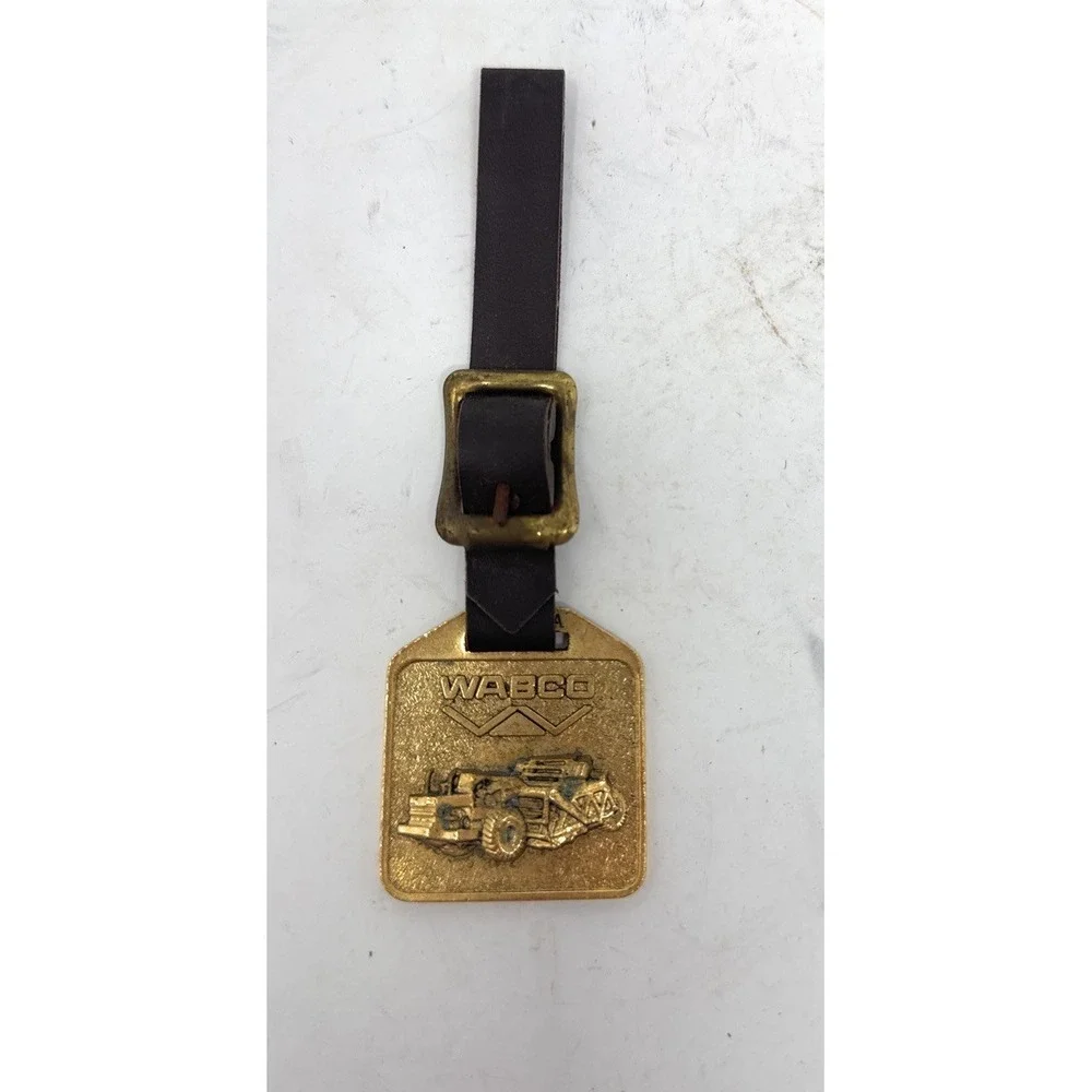 WABCO Trademark Logo Elevated Tractor Brass Watch Fob